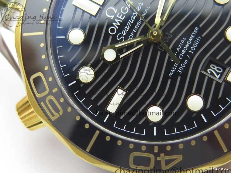 1103 MultiPurpose 2018 Seamaster Diver 300M SS YG VSF 1:1 Best Edition YG Bezel Black Dial on SS YG Bracelet A 7937